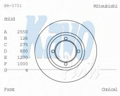 KAVO PARTS br5751 -  Тормозной диск